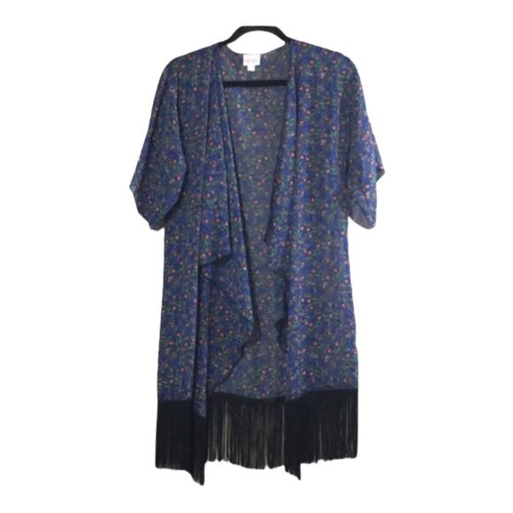 Lularoe swim cover fringe floral sheer Barbie new size small Monroe - Picture 1 of 8